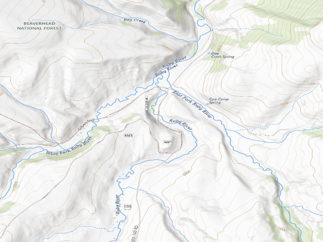 USGS topographic map of Forest Rd 6100S