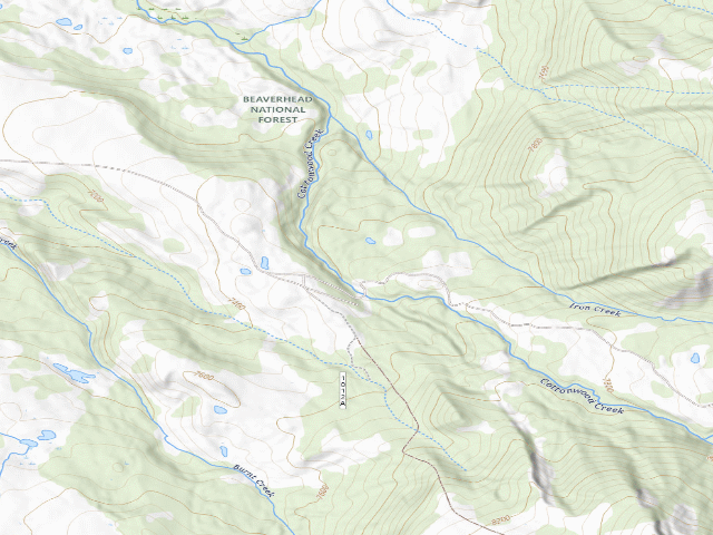 USGS topographic map of Forest Rd 61012F