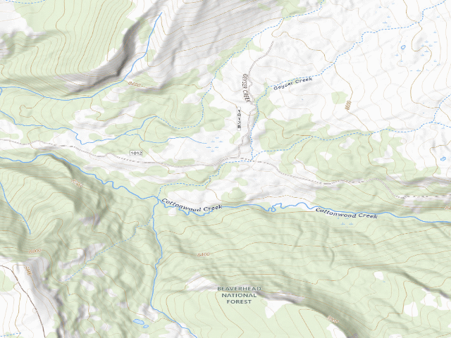 USGS topographic map of Forest Rd 6102