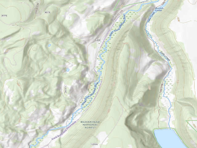USGS topographic map of Forest Rd 6209J