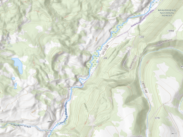 USGS topographic map of Forest Rd 6209L