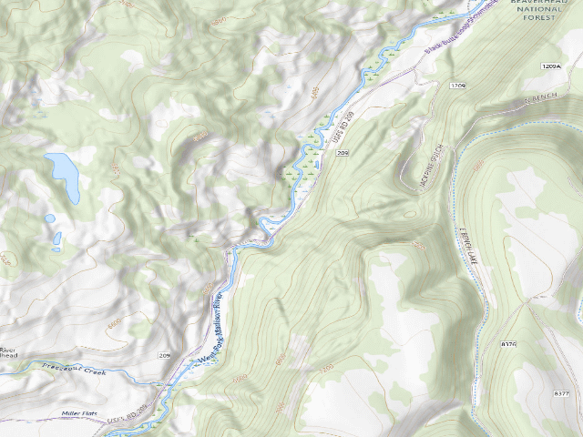 USGS topographic map of Forest Rd 6209M