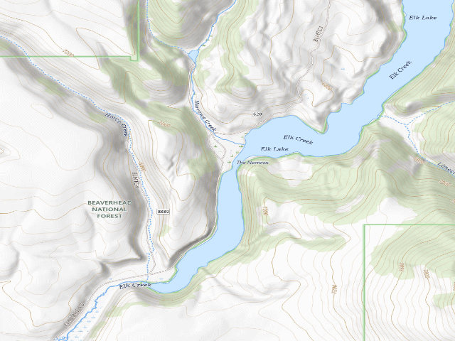 USGS topographic map of Forest Rd 628