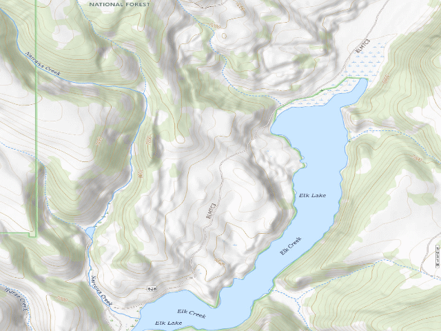 USGS topographic map of Forest Rd 628