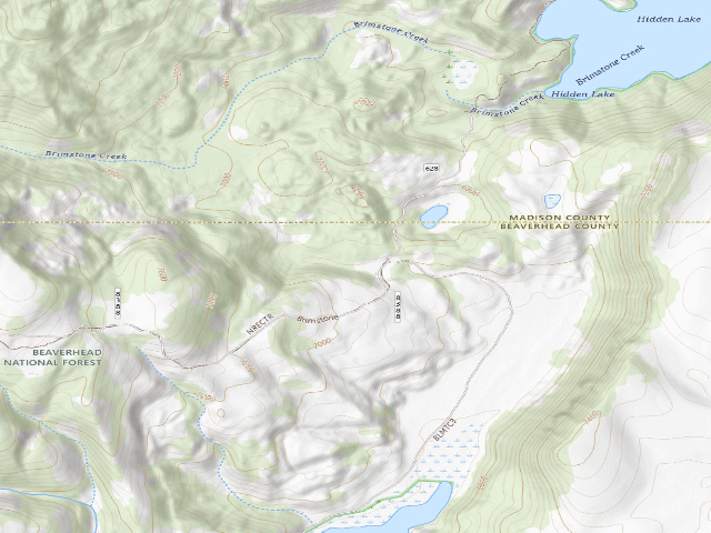 USGS topographic map of Forest Rd 628