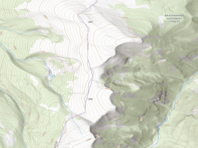 USGS topographic map of Forest Rd 6290N