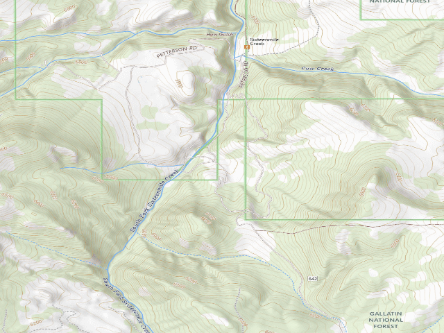 USGS topographic map of Forest Rd 642