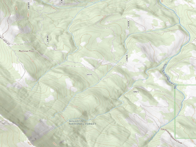 USGS topographic map of Forest Rd 6931