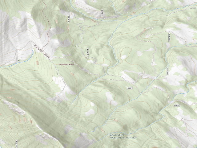 USGS topographic map of Forest Rd 6931