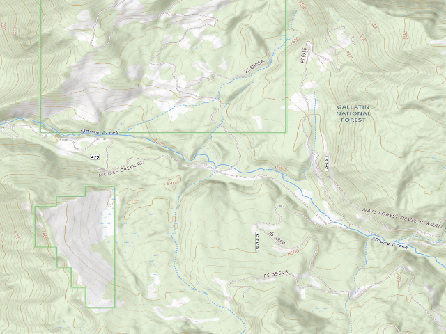 USGS topographic map of Forest Rd 6965