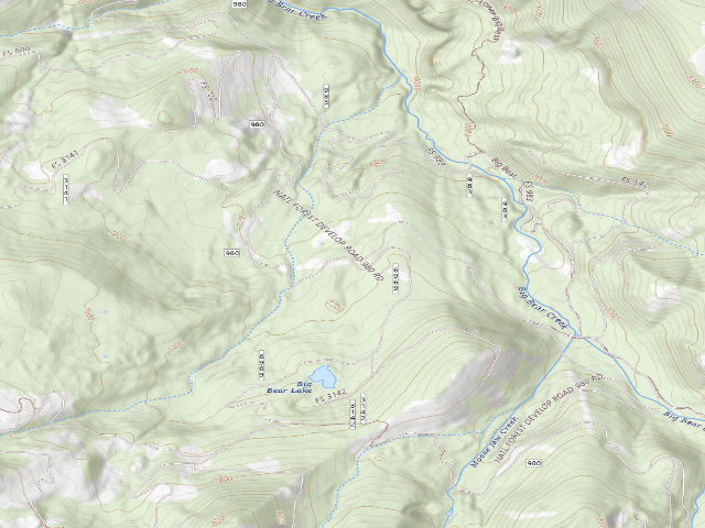 USGS topographic map of Forest Rd 6969