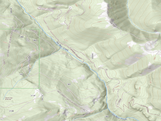 USGS topographic map of Forest Rd 6969