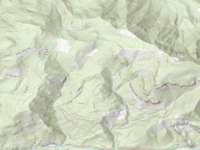 USGS topographic map of Forest Rd 6970