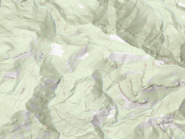 USGS topographic map of Forest Rd 6970