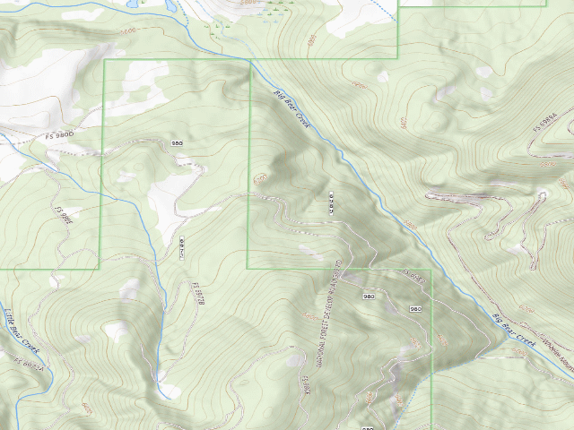 USGS topographic map of Forest Rd 6989