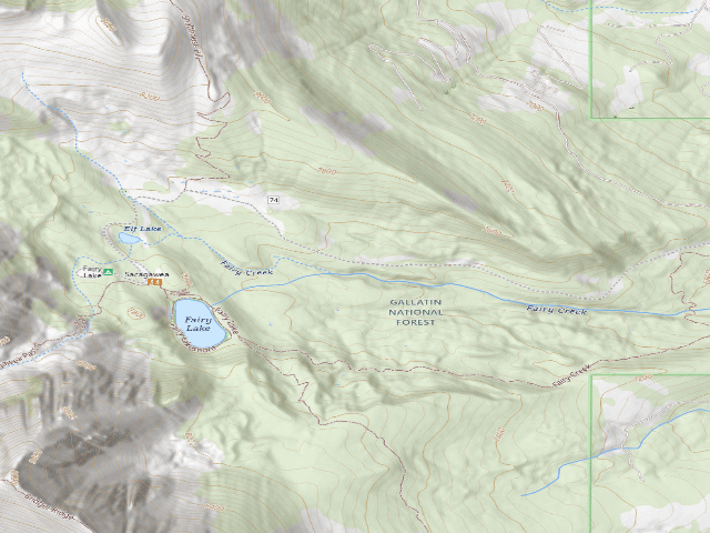 USGS topographic map of Forest Rd 74