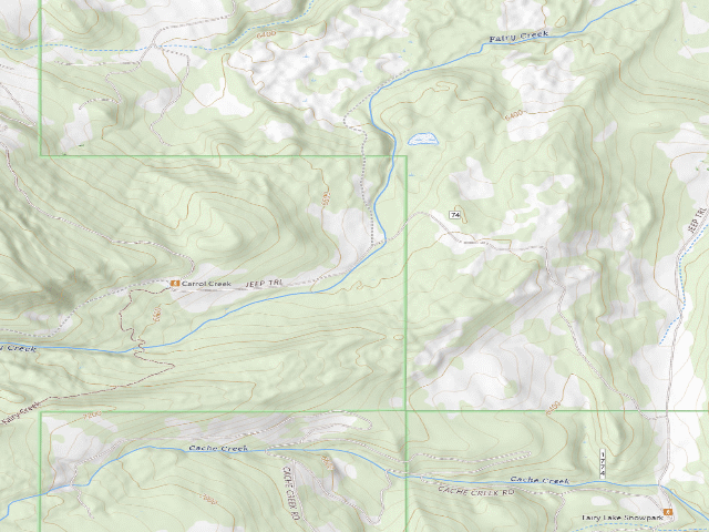 USGS topographic map of Forest Rd 74