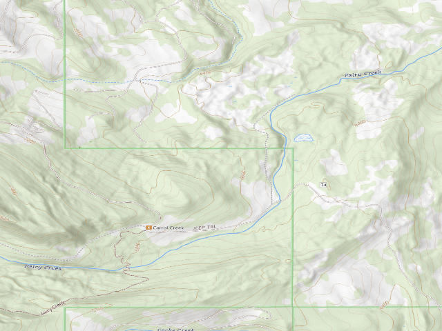 USGS topographic map of Forest Rd 7411