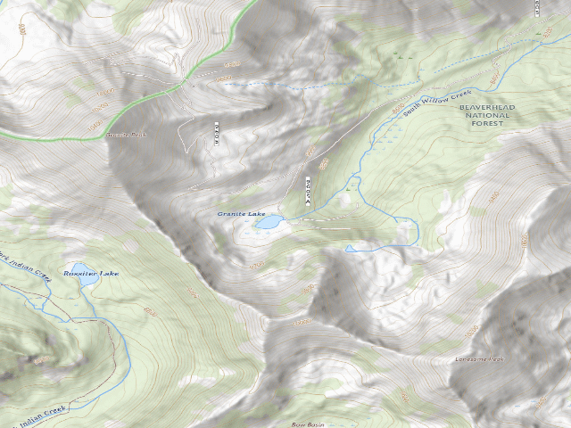 USGS topographic map of Forest Rd 9605