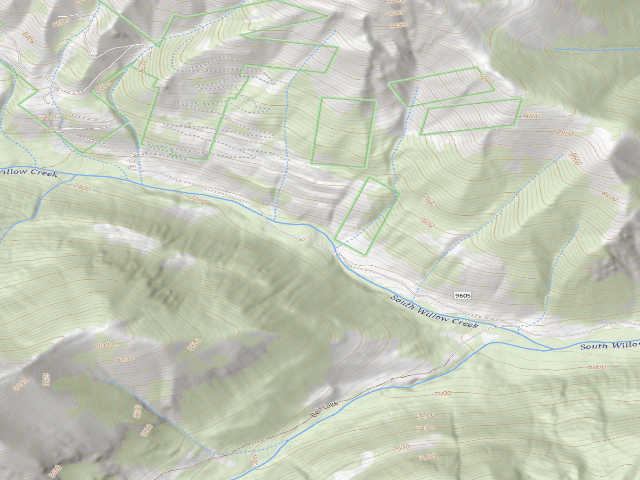 USGS topographic map of Forest Rd 9605