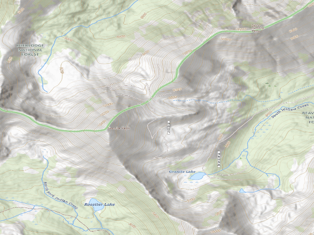 USGS topographic map of Forest Rd 9605