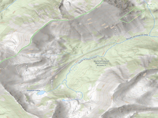 USGS topographic map of Forest Rd 9605