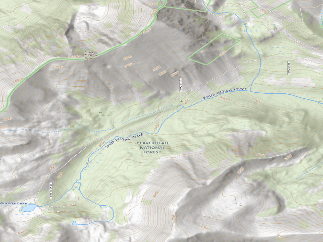 USGS topographic map of Forest Rd 9605