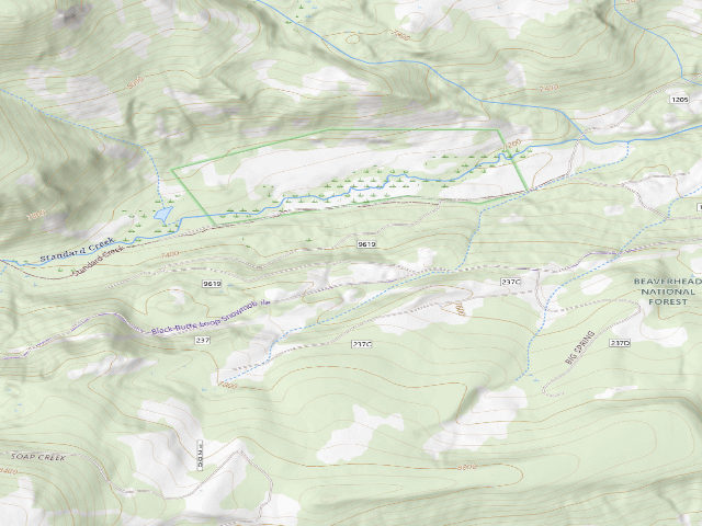 USGS topographic map of Forest Rd 9619