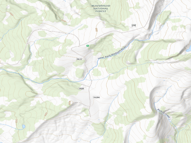 USGS topographic map of Forest Rd 9628