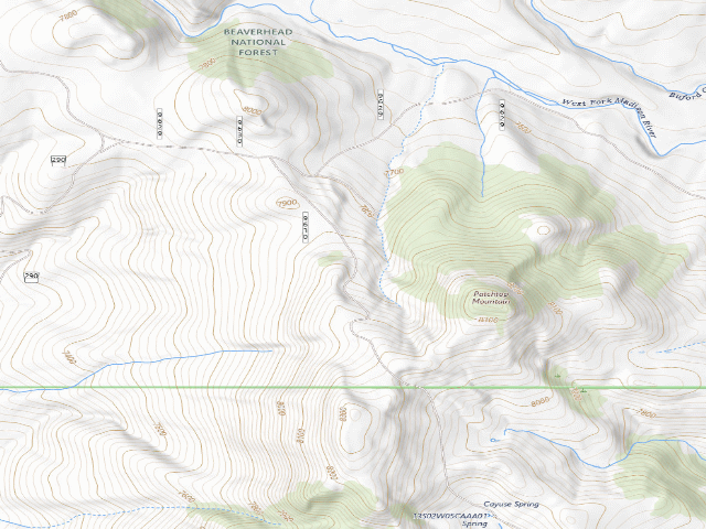 USGS topographic map of Forest Rd 9629