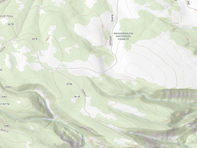 USGS topographic map of Forest Rd 9640