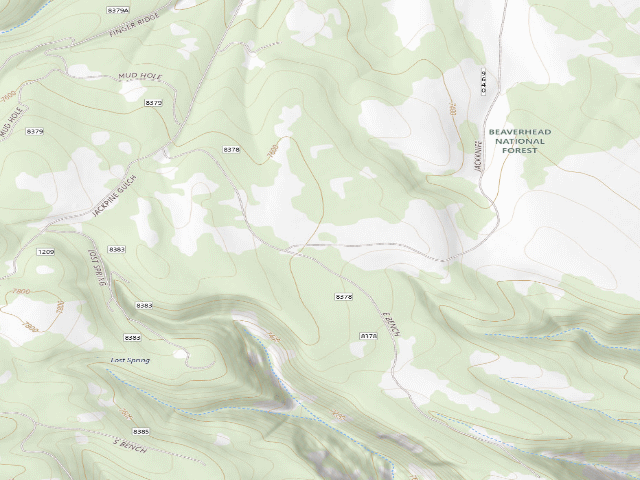 USGS topographic map of Forest Rd 9640