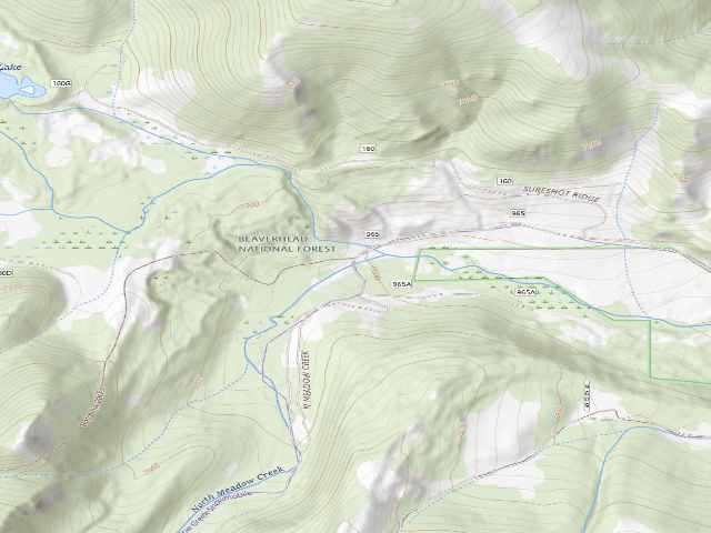 USGS topographic map of Forest Rd 965