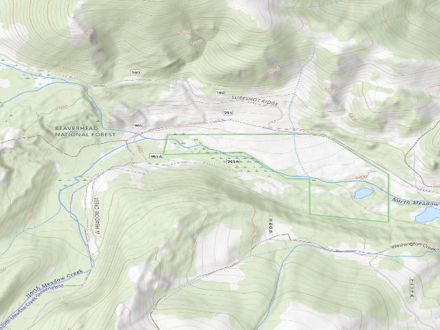USGS topographic map of Forest Rd 965A