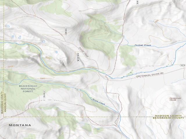 USGS topographic map of Forest Rd 9660