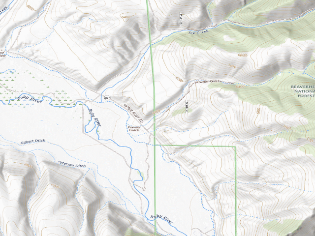 USGS topographic map of Forest Rd 9671