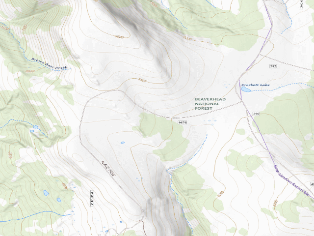 USGS topographic map of Forest Rd 9676