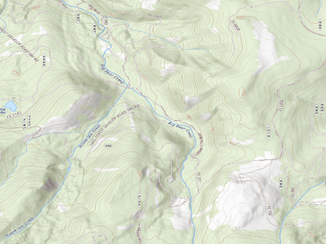 USGS topographic map of Forest Rd 980