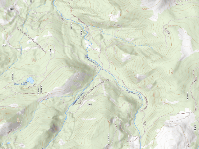 USGS topographic map of Forest Rd 980