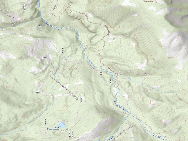 USGS topographic map of Forest Rd 980
