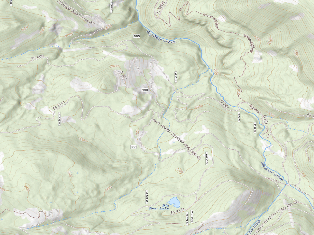 USGS topographic map of Forest Rd 980