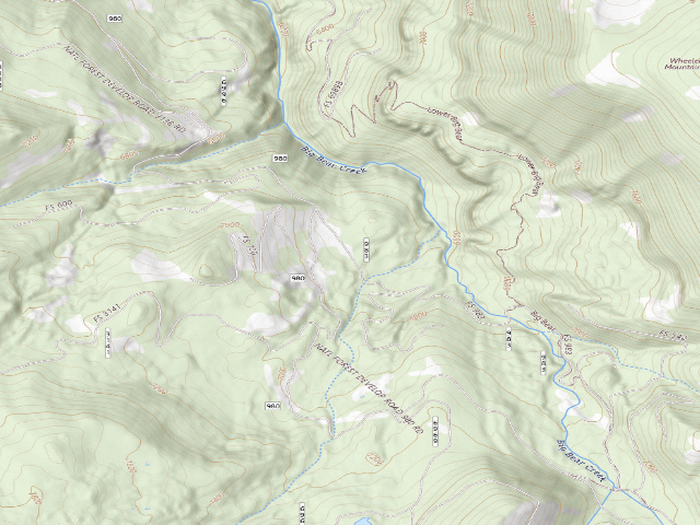 USGS topographic map of Forest Rd 980