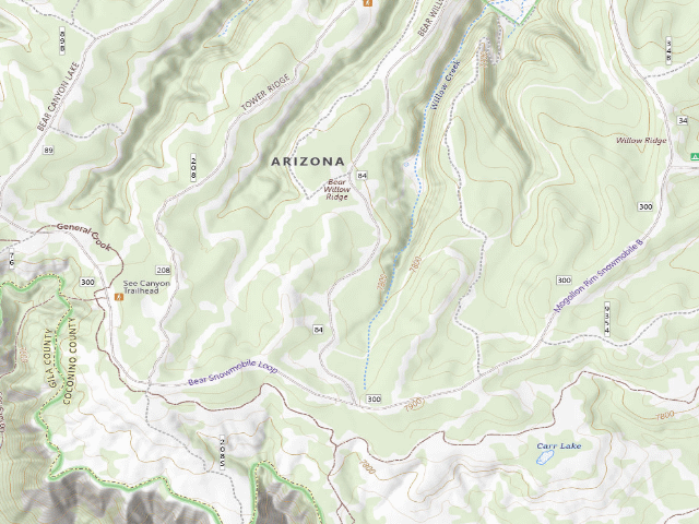 USGS topographic map of Forest Road 84 Camping Area