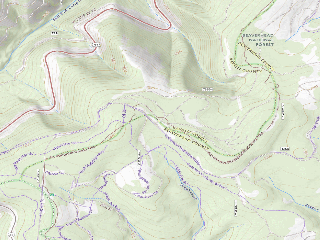 USGS topographic map of Forest Service Truck