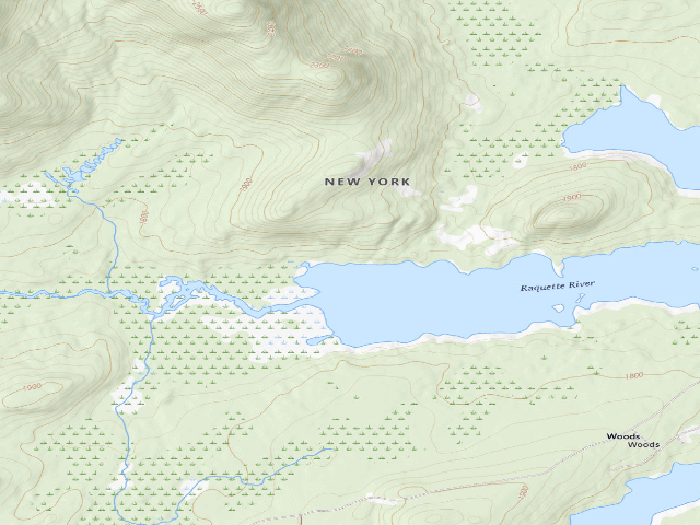 USGS topographic map of Forked Lake West-End Campsite (far west side) [DEC #12700] (Sargent Ponds Wild Forest)