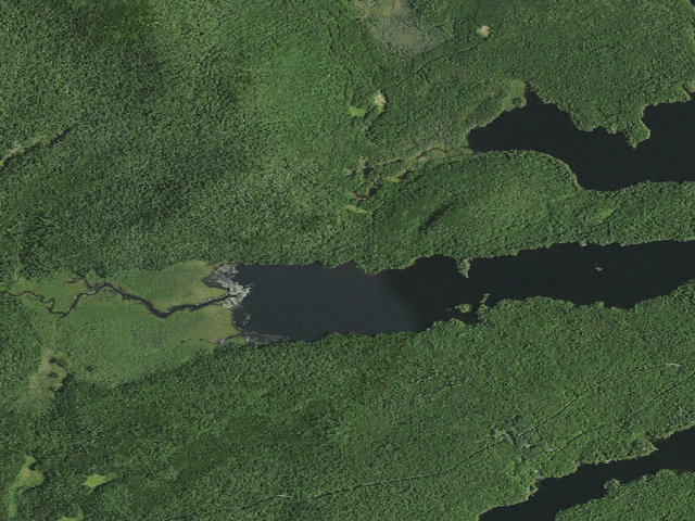 Aerial image of Forked Lake West-End Campsite (on the north shore) [DEC #12703] (Sargent Ponds Wild Forest)