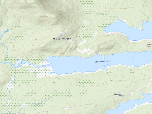 USGS topographic map of Forked Lake West-End Campsite (with a beach) [DEC #12702] (Sargent Ponds Wild Forest)