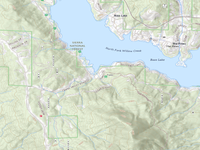 USGS topographic map of Forks Campground
