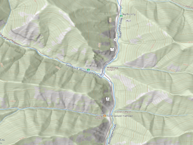 USGS topographic map of Forks Of Huntington Campground