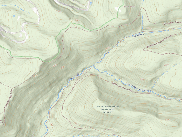 USGS topographic map of Forks Shelter